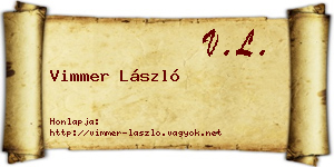 Vimmer László névjegykártya